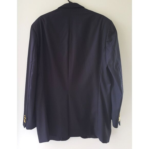 Mens Ralph Lauren Navy Blue Wool Suit Jacket size XL with 2 Gold Button Front - Picture 2 of 14